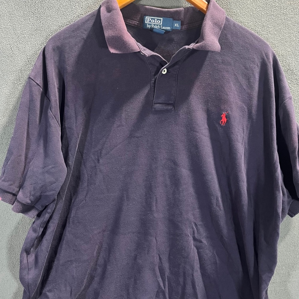 Polo Ralph Lauren Mens XL Purple Short Sleeve Cotton Polo Shirt Red Pony Logo